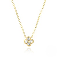 Ensemble de bijoux unisexe tendance en laiton plaqué or 14 carats avec zircon, pendentif trèfle à quatre feuilles, collier, boucles d'oreilles et bagues, idéal pour mariage et fête, cadeau