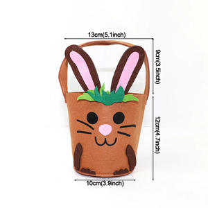 Sacs fourre-tout en feutre en forme de lapin de Pâques, paniers de <span class=keywords><strong>rangement</strong></span> pour œufs de Pâques, bonbons, cadeaux, pour fournitures de fête et décoration - Product Image 4