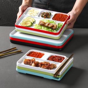 Xiangyuan <b>melamine</b> tableware <b>plates</b>, commercial Korean BBQ creative multi-compartment <b>plates</b>, rectangular seasoning and dipping - Product Image 1