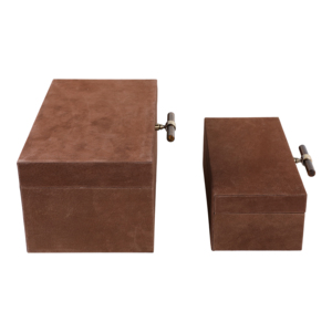 Scatole Decorative Rettangolari in Camoscio con Accessori in Pietra per Gioielli, Oggetti Preziosi e Decorazioni da Scaffale - Product Image 5