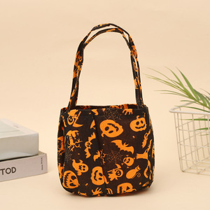 Nouveau <span class=keywords><strong>sac</strong></span> à bonbons d'Halloween en tissu non tissé à double poignée, <span class=keywords><strong>sac</strong></span> à <span class=keywords><strong>main</strong></span> citrouille, fantôme, sorcière, décoration de fête - Product Image 3