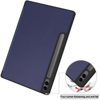 Étui intelligent pour tablette en cuir PU à trois volets pour Samsung Tab S11 X730 S9 S10 LITE FE S8 S7 11 pouces, coque rigide en PC, couleur unie, couverture rabattable