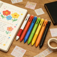 Stylo Yf multicolore effaçable en plastique, pointe de 1,0 mm, pour le bureau et l'école