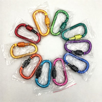 Mousqueton porte-clés en aluminium durable, léger, pour le camping en extérieur, accessoire de sac à dos, petit crochet à pression pour les excursions