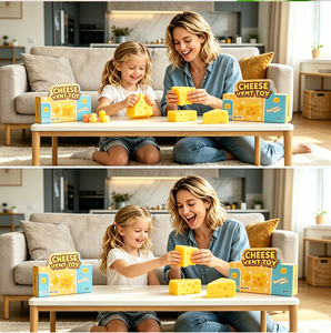 Nouveauté populaire : Jouet anti-stress à presser en forme de carré de fromage, super extensible, inodore et non collant, pour les employés de bureau - Product Image 4