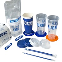 Gobelet en plastique PET transparent à paroi simple en forme de U, résistant et écologique, de 500 ml à 900 ml, idéal pour les boissons Boba et Bubble Tea