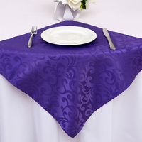 Serviette de table pliée lavable Dailu en tissu jacquard damassé polyester, motif floral bleu et rouge, personnalisée, pour mariage et fête, couleur violet