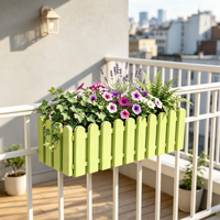Jardinières de balcon avec support métallique, jardinière rectangulaire auto-arrosante pour fenêtre, bac à légumes pour rebord de fenêtre