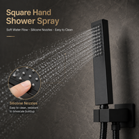 Système de douche encastré 3 fonctions pour projets hôteliers et villas, mitigeur eau chaude et froide en acier inoxydable, ensemble de douche pluie