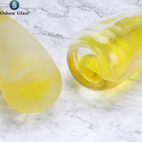 OSHOW Gros 330ml Dépoli En Forme De Goutte de Fruits Jus De Vin Vodka Evian Bouteille En Verre Avec Bouchon À Vis