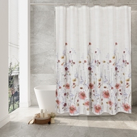 Rideau de douche à motif floral champêtre et peinture à l'aquarelle