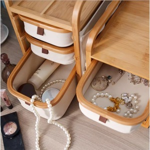 Bamboo Desktop <b>Storage</b> <b>Box</b> 35.5Cm Multi Layer Drawer Organizer For Office Jewelry Cosmetic <b>Storage</b> - Product Image 3