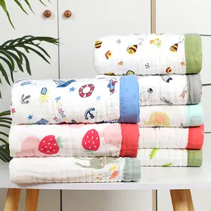 Baby Swaddle 6 Layer Organic Cotton Size 100*100 cm Baby Blanket Swaddle For Infant Bebe Kids Baby Cotton Muslin Blanket