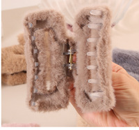 Grande pince à requin carrée de couleur bonbon géométrique moderne Accessoires pour cheveux en peluche automne hiver avec design à griffes en plastique élégant