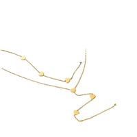 Ensemble de bijoux en acier inoxydable plaqué or 18 carats avec perle, coquillage, zircon, trèfle, papillon, cœur, pendentif, collier, bracelet, cadeau