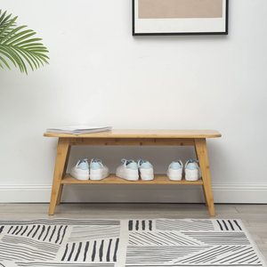 2 Tier <strong>Shoe</strong> Rack <strong>Bench</strong>, Bamboo Entryway <strong>Bench</strong>, <strong>Shoe</strong> <strong>Bench</strong> With <strong>Storage</strong> for <strong>Hallway</strong> - Product Image 5