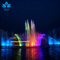 Fontaine musicale d'extérieur avec spectacle de lumière LED RGB pour jardin et place publique