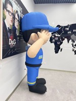 Promotion Commerciale : Mannequin Mascotte Multicolore de Dessin Animé pour Centre Commercial, Présentoir POP à Tête Rembourrée