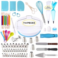Kit de décoration de gâteau avec plateau tournant de gâteau Kit de fournitures de décoration de plateau tournant de gâteau ensemble buses de cuisson sacs à douille outils de cuisine