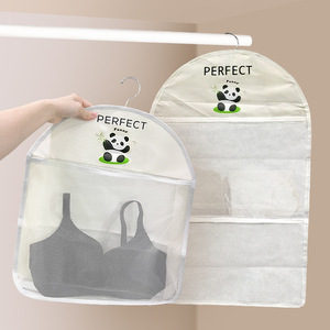 Perfect Hanging Storage Bag Mesh Organizer For Bra Underwear Closet Wall Mounted Hook Type Single Layer C1YWA - Product Image 1