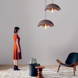 Japanese Wabi-Sabi Style Cream-Colored Chandelier Original HomeStay <b>Lighting</b> Fixture for Dining Tea Table Clothing Store - Product Image 2