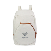 Sac de pickleball en toile durable, grande capacité, sac à dos de tennis avec poche dédiée pour raquette, logo personnalisé, sac de sport tendance