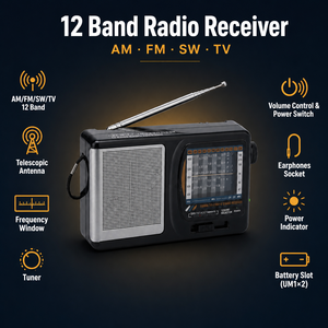 <span class=keywords><strong>Radio</strong></span> Portatile Mini 12 Bande AM FM SW <span class=keywords><strong>TV</strong></span> con Logo Personalizzato OEM, Stampo Privato, Certificazione CE, <span class=keywords><strong>in</strong></span> Plastica ABS, Vendita all'Ingrosso - Product Image 2
