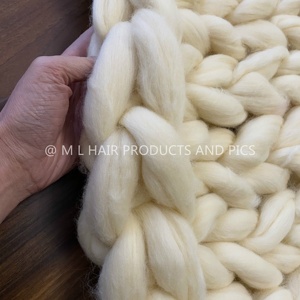 2025- 100% Merino <strong>Wool</strong> Chunky Soft Roving Yarn <strong>Blanket</strong> Hand Knitting Giant <strong>Blanket</strong> - Product Image 3