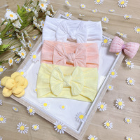 Ensemble 3 Pièces Bébé Unisexe Mode Quotidienne Accessoires de Coiffe Enfant Durable Élastique Nylon Petit Joli Bandeau Nœud