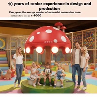 Chaise Électrique Rotative Champignon, Équipement de Jeu Doux avec Lumières LED, Manège Rotatif pour Enfants pour Aire de Jeux Intérieure et Centre Commercial