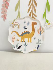 Assiettes en papier jetables DAMAI sur le thème des animaux, assiettes en papier à bords ondulés sur le thème des dinosaures - Product Image 3