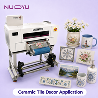 Nouvelle imprimante DTF à encre UV 300 mm pour carreaux de céramique, tasses, autocollants décoratifs, machine de transfert à tête unique, processus sans four, CE RoHS, fournisseur Nuoyu