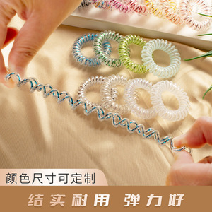 Cordón para el pelo de Tpu transparente, anillo circular de alta elasticidad para mujer, diadema informal para cola de caballo - Product Image 3