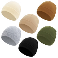 Bonnet sans bordure à revers couleur bonbon pour nouveau-né, avec logo personnalisé jacquard couleur unie, collection 2026