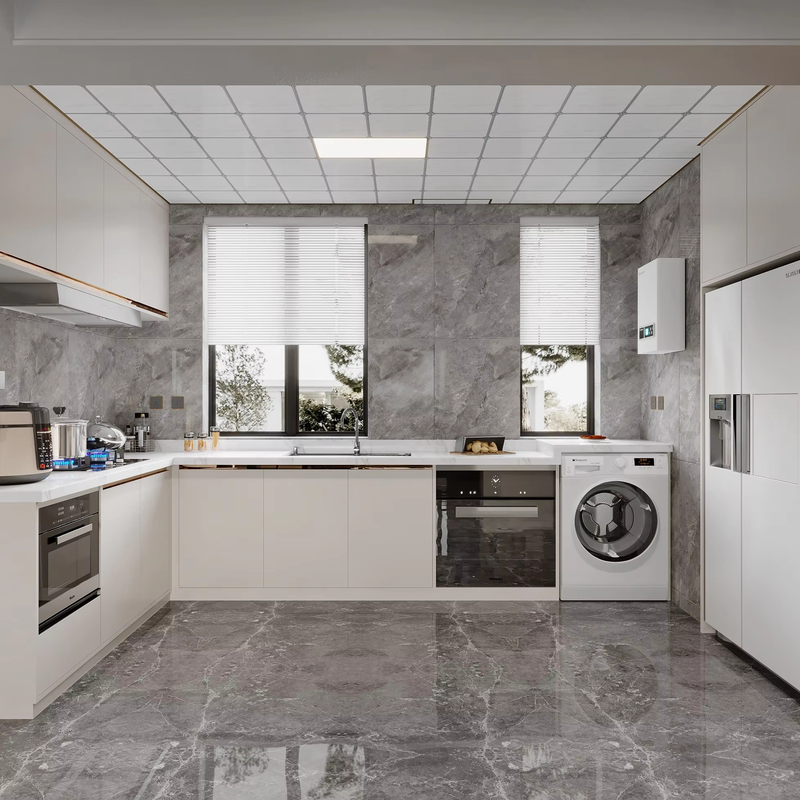 Modern Acrylic Finished Fitted Kitchen Cabinet