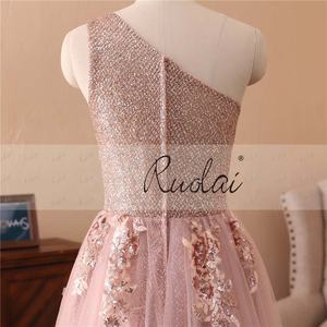 Ruolai PEV-L3055 neue A-Linie rosa Abendkleid Schlitz Seite mit Pailletten Blume <span class=keywords><strong>Prom</strong></span> Kleid - Product Image 5