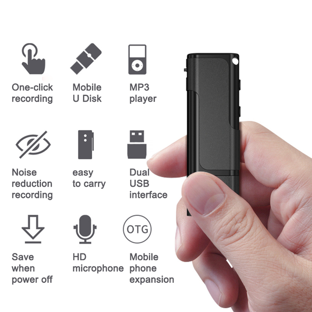 Portable Mini 32GB USB MP3 Player Handheld Recorder Pen with Voice Activation Digital Voice Recorder
