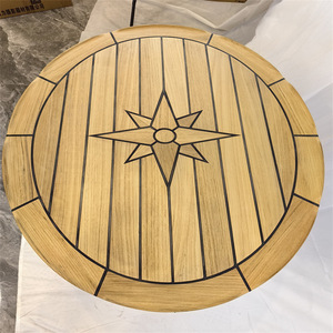 Mesa Ovalada de Teca con Patrón de Estrella de 600x800mm para Yates, Barcos y Autocaravanas, Venta Caliente, Accesorios Transfronterizos - Product Image 1
