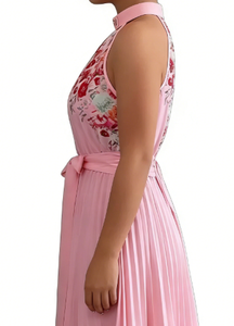 Kadın Yazlık Zarif Çiçek Desenli Askılı Elbise - Akşam Partisi Kokteyli için Seksi Kolsuz Hafif Günlük Elbise - Product Image 3