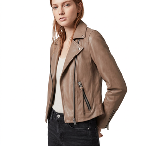 <b>Women</b> Shearling Lined Biker <b>Coat</b> Zipper Stand Collar Breathable Outerwear <b>for</b> Autumn - Product Image 6