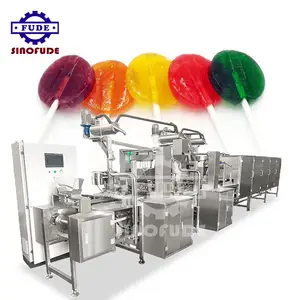 Mesin pembuat lollipop permen keras output tinggi otomatis penuh 3D 2D penjepit buah lini produksi