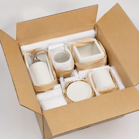 Ensemble d'accessoires de salle de bain en résine personnalisés, 5 pièces, blanc, pour hôtel, décoration de la maison, certifié FSC