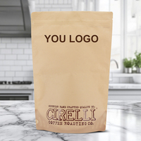Pochette autoportante en papier kraft laminé imprimé sur mesure avec fermeture éclair refermable pour l'emballage de café, d'aliments et de collations (MDPE/PE)