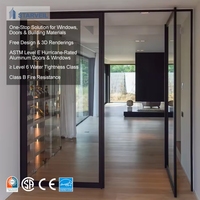 Portes d'entrée pivotantes françaises en aluminium, double battant, sur mesure, thermiques, étanches, insonorisées, en verre trempé, vente en gros