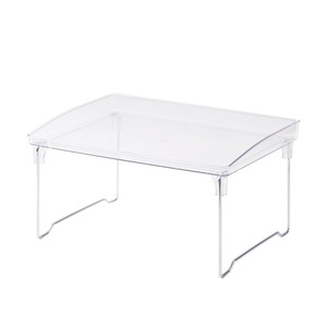 Foldable <strong>Storage</strong> Rack Organizer <strong>for</strong> Kitchen Cabinet Clear Plastic <strong>Racking</strong> <strong>Storage</strong> Organizer Shelves with Stainless Steel Racks - Product Image 1