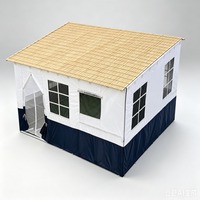 Tenda Sukkah Dua Warna 3x3m Putih Biru Dongker, Rangka Baja, Perlengkapan Sukkah, Tempat Berteduh untuk Pertemuan Komunitas