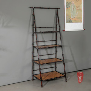 Bamboo Display <b>Shelf</b> Rectangular <b>Standing</b> Type For Living Room Storage Organization - Product Image 4