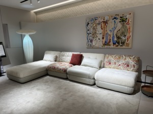 Ensemble de canapés modulaires haut de gamme Vonliva avec rembourrage en éponge, bois massif et cuir véritable <span class=keywords><strong>pour</strong></span> salon de villa - Product Image 4