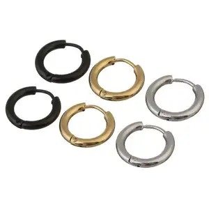 Groothandel Fashion Rvs Hoop Fashion Gouden Oorbellen 10 Mm 2 Paar/zak 538518