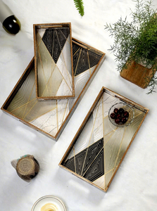 Luxury Wood Modern Eco-Friendly Dishwasher Safe Decorative Bread Fruit Serving Tray Coffee Table Display <b>Platter</b> Kitchen Dining - Product Image 6